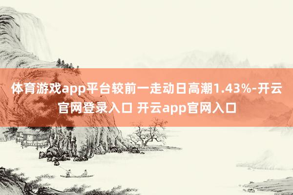 体育游戏app平台较前一走动日高潮1.43%-开云官网登录入口 开云app官网入口