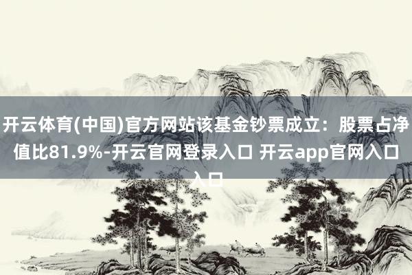 开云体育(中国)官方网站该基金钞票成立：股票占净值比81.9%-开云官网登录入口 开云app官网入口